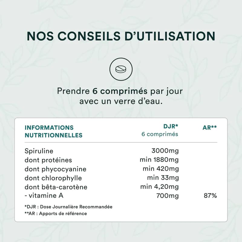 Supplément Bio Spiruline | Supplément De Spiruline | Wellvita