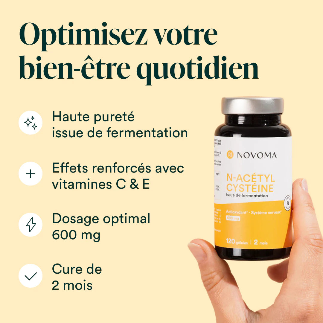 Bienfaits de la NAC : antioxydant, haute pureté, dosage 600 mg